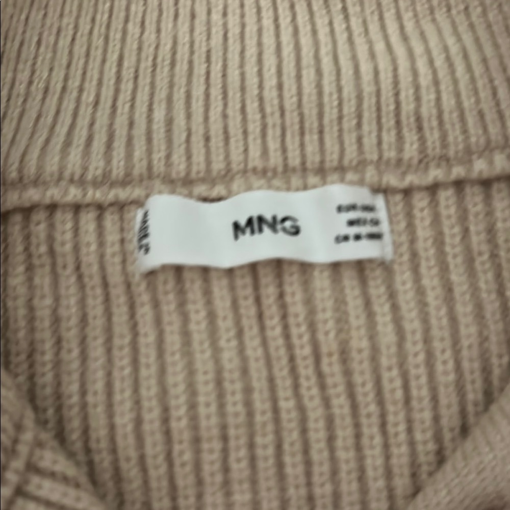 Mango Beige Ribbed Button-Up Sweater - Picture 3 of 6